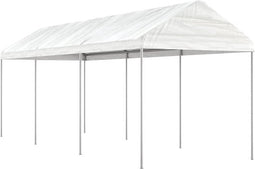 vidaXL - Prieel - met - dak - 6,69x2,28x2,69 - m - polyetheen - wit