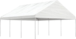 vidaXL - Prieel - met - dak - 6,69x5,88x3,75 - m - polyetheen - wit