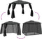 vidaXL - Prieel - met - gaaswanden - en - dubbel - dak - 2,93x2,93 - m - staal - antraciet