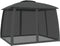 vidaXL - Prieel - met - gaaswanden - en - dubbel - dak - 2,93x2,93 - m - staal - antraciet