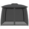 vidaXL - Prieel - met - gaaswanden - en - dubbel - dak - 2,93x2,93 - m - staal - antraciet