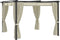 vidaXL - Prieel - met - gordijnen - 3x3 - m - staal - crème