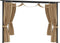 vidaXL - Prieel - met - gordijnen - 3x3 - m - staal - taupe