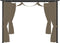 vidaXL - Prieel - met - gordijnen - 3x3 - m - staal - taupe