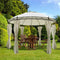vidaXL - Prieel - met - gordijnen - rond - 3,5x2,7 - m