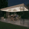 vidaXL - Prieel - met - LED-lichtslinger - 3x4 - m - stof - crèmekleurig