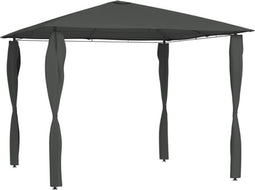 vidaXL - Prieel - met - paalhoezen - 160 - g/m² - 3x3x2,6 - m - antracietkleurig
