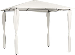 vidaXL - Prieel - met - paalhoezen - 160 - g/m² - 3x3x2,6 - m - crèmekleurig