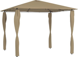 vidaXL - Prieel - met - paalhoezen - 160 - g/m² - 3x3x2,6 - m - taupe