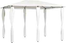vidaXL - Prieel - met - paalhoezen - 160 - g/m² - 3x4x2,6 - m - crèmekleurig