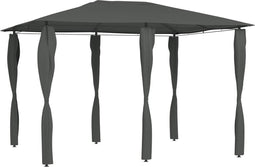 vidaXL - Prieel - met - paalhoezen - 160 - g/m² - 3x4x2,6 - m - antracietkleurig
