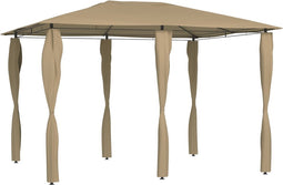 vidaXL - Prieel - met - paalhoezen - 160 - g/m² - 3x4x2,6 - m - taupe
