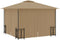 vidaXL - Prieel - met - zijwanden - en - dubbel - dak - 3x3 - m - taupe
