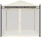 vidaXL - Prieel - met - zijwanden - van - gaas - 2,93x2,93 - m - staal - crèmekleurig