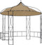 vidaXL - Prieel - rond - 300x290 - cm - taupe