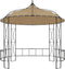 vidaXL - Prieel - rond - 300x290 - cm - taupe