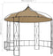 vidaXL - Prieel - rond - 300x290 - cm - taupe