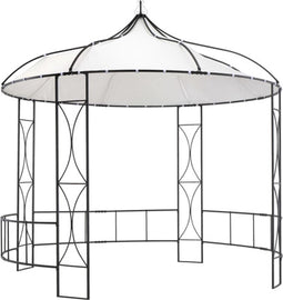 vidaXL - Prieel - rond - 300x290 - cm - wit