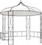 vidaXL - Prieel - rond - 300x290 - cm - wit
