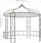 vidaXL - Prieel - rond - 300x290 - cm - wit
