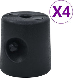 vidaXL - Prieelgewichten - 4 - st - PE - zwart