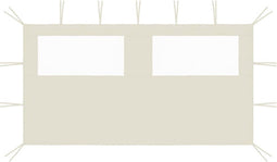 vidaXL - Prieelzijwand - met - ramen - 4x2 - m - crèmekleurig