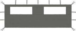 vidaXL - Prieelzijwand - met - ramen - 6x2 - m - antracietkleurig