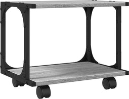 vidaXL - Printerkastje - 2-laags - 41x28x33,5 - cm - bewerkt - hout - grijs - sonoma