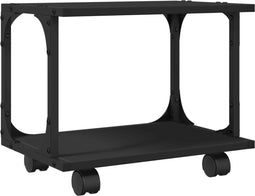 vidaXL - Printerkastje - 2-laags - 41x28x33,5 - cm - bewerkt - hout - zwart