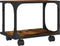 vidaXL - Printerkastje - 2-laags - 41x28x33,5 - cm - bewerkt - hout - gerookt - eiken