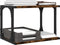 vidaXL - Printerkastje - 2-laags - 41x28x33,5 - cm - bewerkt - hout - gerookt - eiken