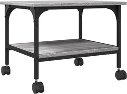 vidaXL - Printerkastje - 2-laags - 50x40x38 - cm - bewerkt - hout - grijs - sonoma