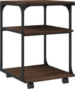 vidaXL - Printerkastje - 3-laags - 43x48x64 - cm - bewerkt - hout - bruin - eiken
