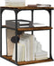 vidaXL - Printerkastje - 3-laags - 43x48x64 - cm - bewerkt - hout - gerookt - eiken