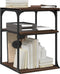vidaXL - Printerkastje - 3-laags - 43x48x64 - cm - bewerkt - hout - bruin - eiken