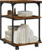 vidaXL - Printerkastje - 3-laags - 43x48x64 - cm - bewerkt - hout - gerookt - eiken