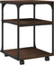 vidaXL - Printerkastje - 3-laags - 43x48x64 - cm - bewerkt - hout - bruin - eiken