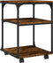 vidaXL - Printerkastje - 3-laags - 43x48x64 - cm - bewerkt - hout - gerookt - eiken