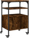 vidaXL - Printerkastje - 3-laags - 50x40x76 - cm - bewerkt - hout - gerookt - eiken