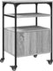 vidaXL - Printerkastje - 3-laags - 50x40x76 - cm - bewerkt - hout - grijs - sonoma