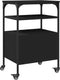 vidaXL - Printerkastje - 3-laags - 50x40x76 - cm - bewerkt - hout - zwart