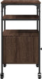 vidaXL - Printerkastje - 3-laags - 50x40x76 - cm - bewerkt - hout - bruin - eiken