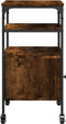 vidaXL - Printerkastje - 3-laags - 50x40x76 - cm - bewerkt - hout - gerookt - eiken