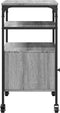 vidaXL - Printerkastje - 3-laags - 50x40x76 - cm - bewerkt - hout - grijs - sonoma