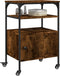 vidaXL - Printerkastje - 3-laags - 50x40x76 - cm - bewerkt - hout - gerookt - eiken