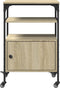 vidaXL - Printerkastje - 3-laags - 50x40x76 - cm - bewerkt - hout - sonoma - eiken