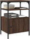 vidaXL - Printerkastje - 3-laags - 50x40x76 - cm - bewerkt - hout - bruin - eiken