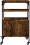 vidaXL - Printerkastje - 3-laags - 50x40x76 - cm - bewerkt - hout - gerookt - eiken