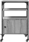 vidaXL - Printerkastje - 3-laags - 50x40x76 - cm - bewerkt - hout - grijs - sonoma