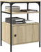 vidaXL - Printerkastje - 3-laags - 50x40x76 - cm - bewerkt - hout - sonoma - eiken